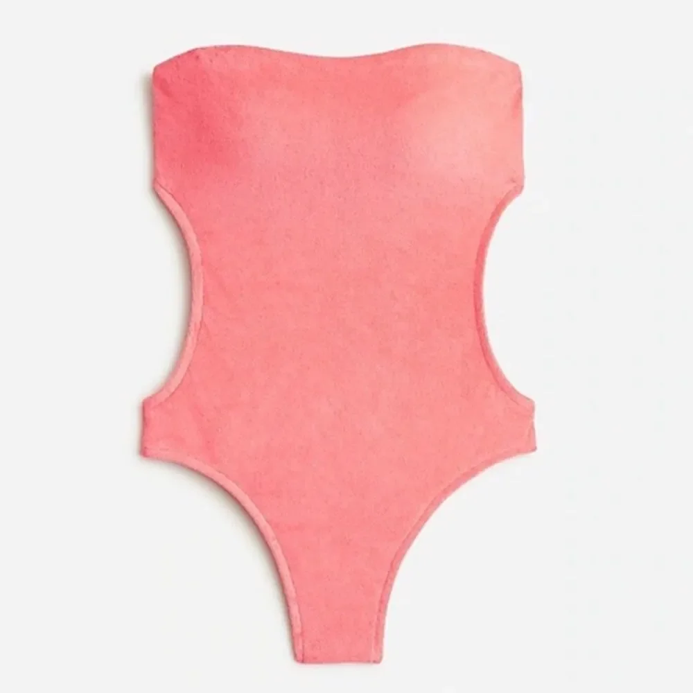 J. Crew Swimsuit Cutout Bandeau One-piece in Terry Coral Size 24 NWT